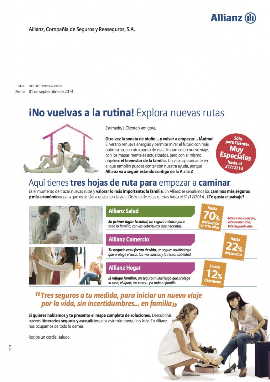 ALLIANZ FAMILIAS Promo 3º cuatrimestre